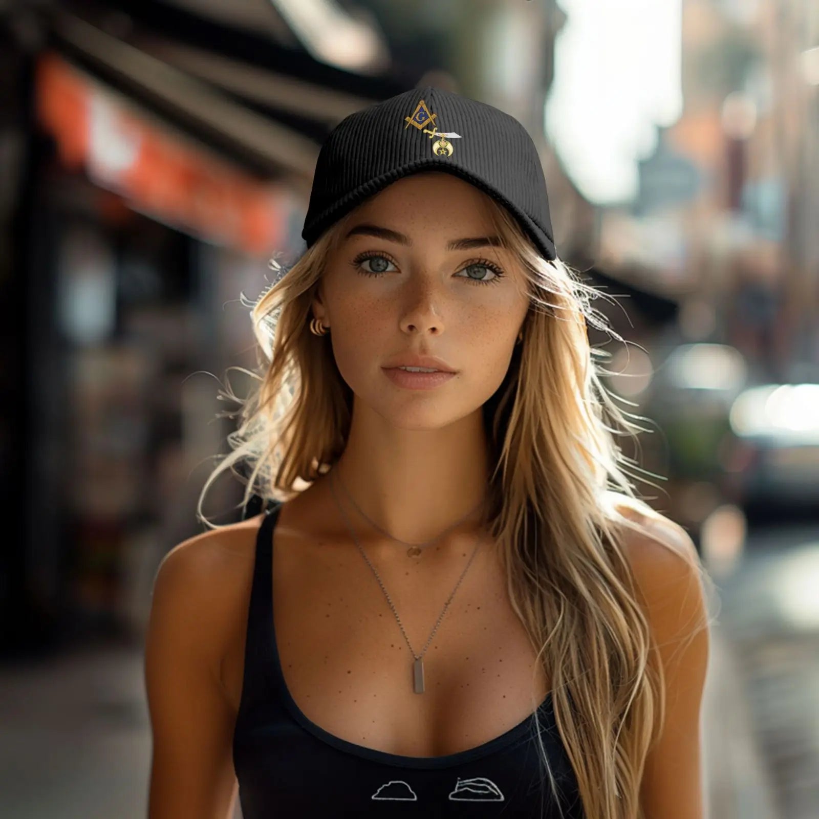 Master Mason Blue Lodge Baseball Cap - Shriners Adjustable Plain Cap - Bricks Masons