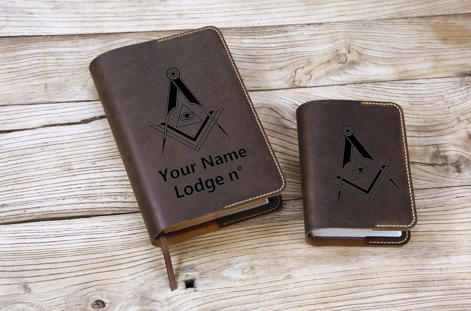 Master Mason Blue Lodge Book Cover - Leather - Bricks Masons