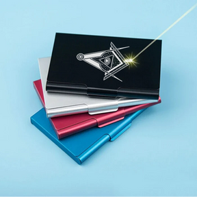 Master Mason Blue Lodge Business Card Holder - Various Colors - Bricks Masons