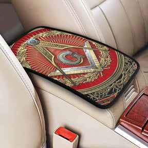 Master Mason Blue Lodge Car Armrest - Square and Compass G - Bricks Masons