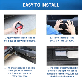 Master Mason Blue Lodge Car Door Light Projector - 2 Pieces Wireless LED Square & Compass - Bricks Masons