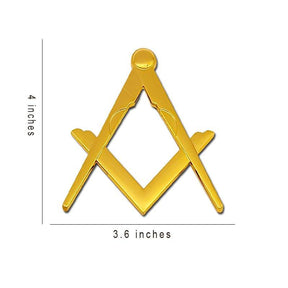 Master Mason Blue Lodge Car Emblem - Square and Compass Medallion - Bricks Masons