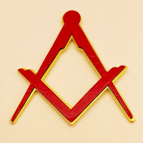 Master Mason Blue Lodge Car Emblem - Square and Compass Medallion - Bricks Masons