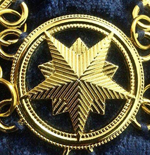 Master Mason Blue Lodge Chain Collar - Gold Plated Square & Compass G - Bricks Masons