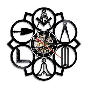 Master Mason Blue Lodge Clock - Led Vinyl Various Colors - Bricks Masons