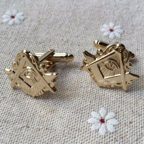 Master Mason Blue Lodge Cufflink - Eye Of Providence - Bricks Masons