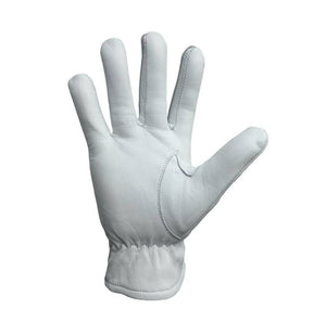 Master Mason Blue Lodge Gloves - White Leather with Blue Square & Compass G - Bricks Masons
