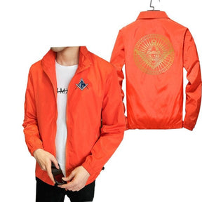 Master Mason Blue Lodge Jacket - Compass And Square All Seeing Eye (Multiple Colors) - Bricks Masons