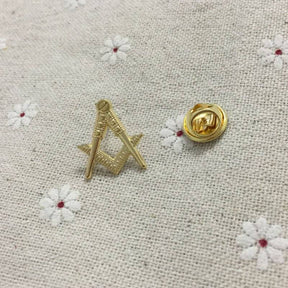 Master Mason Blue Lodge Lapel Pin - Compass And Square Hollow Out - Bricks Masons