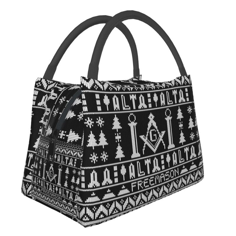 Master Mason Blue Lodge Lunch Bag - Square and Compass G Thermal Insulated [Multiple Variants] - Bricks Masons