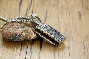Master Mason Blue Lodge Necklace - Square and Compass G Functional Harmonica - Bricks Masons
