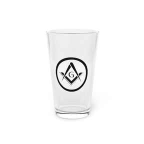 Master Mason Blue Lodge Pint Glass - 16oz Square & Compass G - Bricks Masons