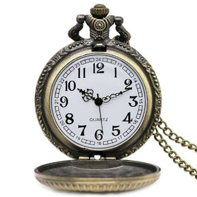 Master Mason Blue Lodge Pocket Watch - Antique Square and Compass G Bronze Quartz - Bricks Masons