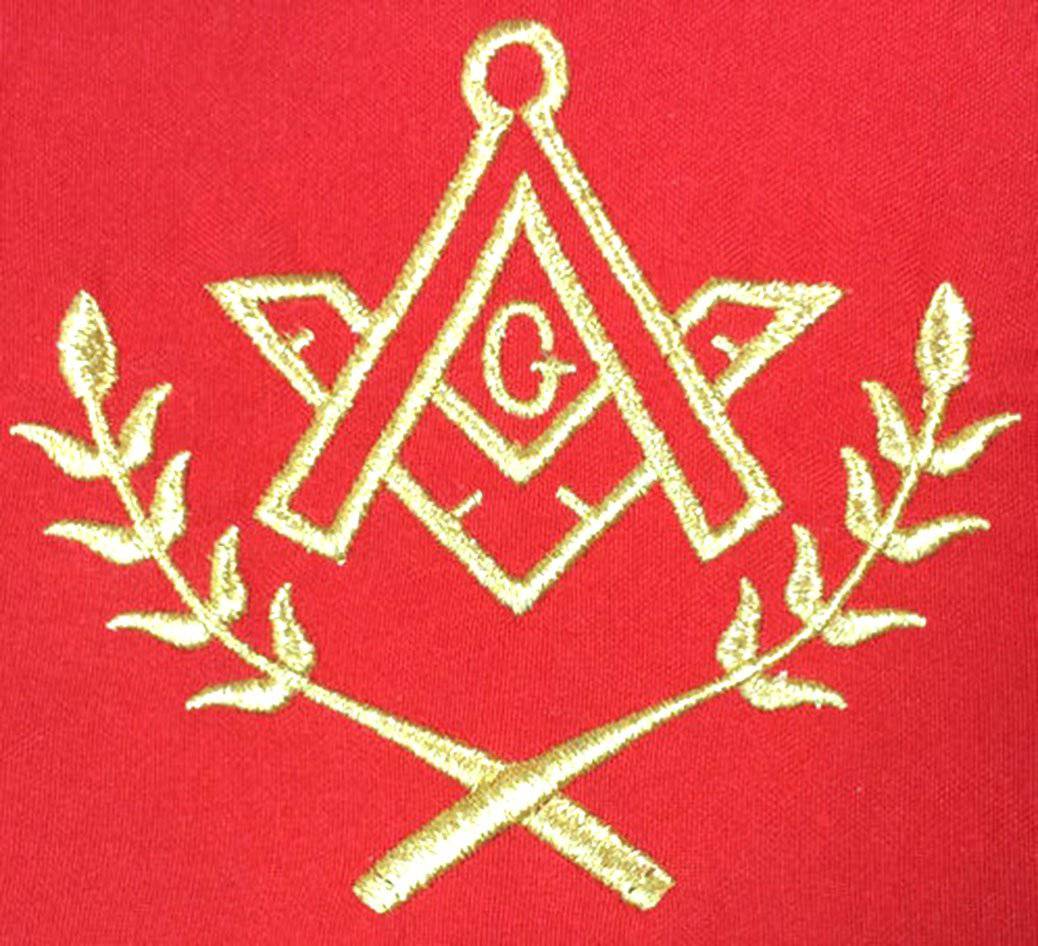 Master Mason Blue Lodge Regalia Set - Red & White with Fringe - Bricks Masons