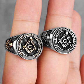 Master Mason Blue Lodge Ring - Compass and Square G Vintage - Bricks Masons