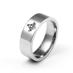 Master Mason Blue Lodge Ring - Square Compass G (Silver/Gold/Black) - Bricks Masons