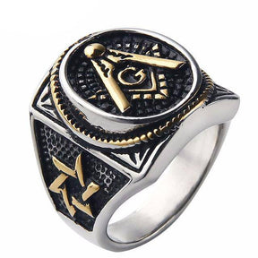 Master Mason Blue Lodge Ring - Square & Compass Signet [Multiple Colors] - Bricks Masons