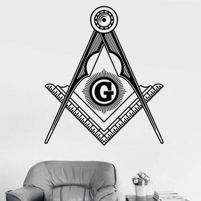 Master Mason Blue Lodge Sticker Decal - Square and Compass G Decal Wall Sticker (8 Colors) - Bricks Masons