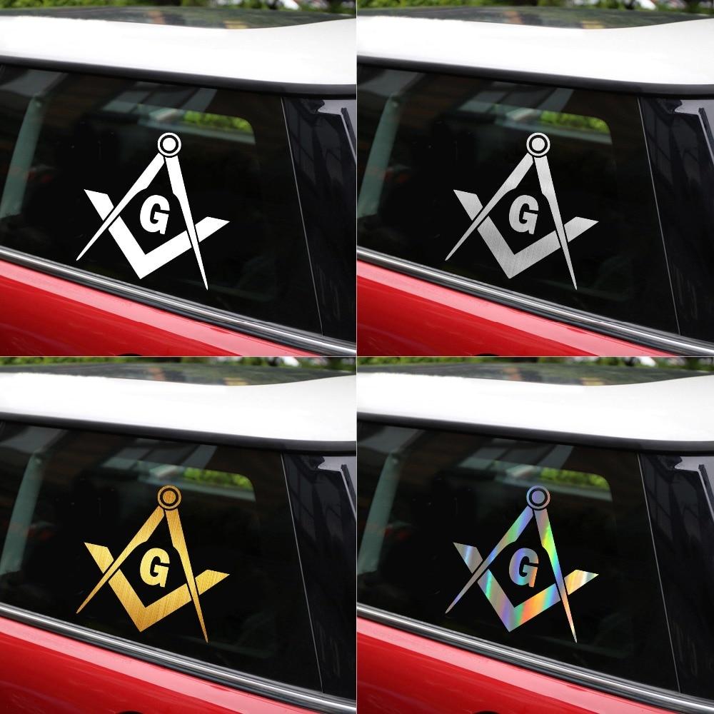 Master Mason Blue Lodge Sticker Decal - Square Compass Car - Bricks Masons