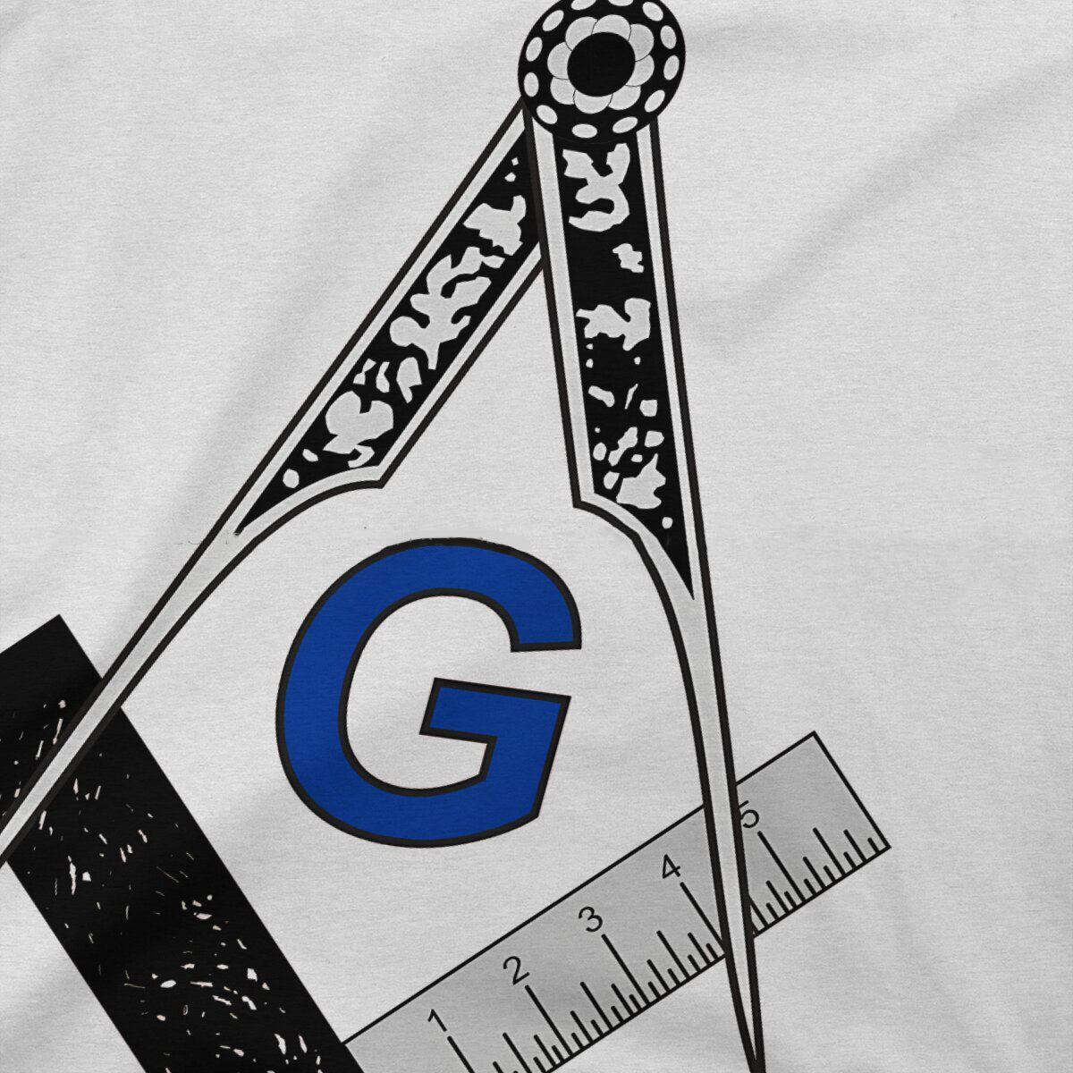 Master Mason Blue Lodge T-shirt -  Black White Blue Polyester Square & Compass G - Bricks Masons