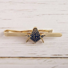 Master Mason Blue Lodge Tie Bar - Square and Compass Motif - Bricks Masons