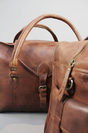 Master Mason Blue Lodge Travel Bag - Handmade Genuine Leather - Bricks Masons