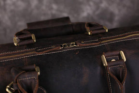 Master Mason Blue Lodge Travel Bag - Handmade Genuine Leather - Bricks Masons