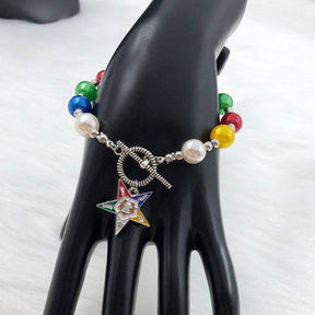 OES Bracelet - Beads With Star Charm - Bricks Masons