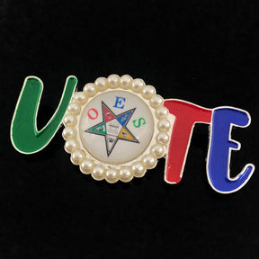 OES Brooch - VOTE Zinc Alloy - Bricks Masons