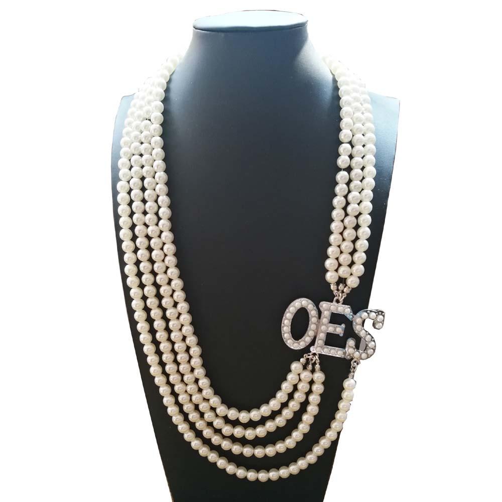 OES Necklace - Long Pearl - Bricks Masons