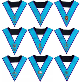 Officers Memphis Misraim Officer Collar Set - Handmade Embroidery - Bricks Masons