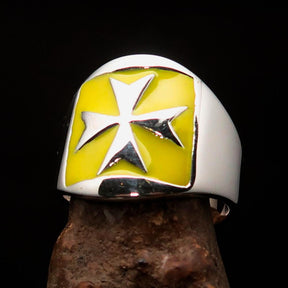Order of Malta Ring - Yellow Cross Sterling Silver