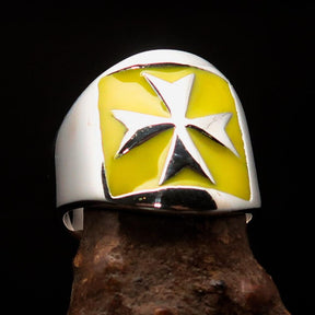 Order of Malta Ring - Yellow Cross Sterling Silver
