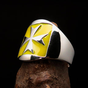 Order of Malta Ring - Yellow Cross Sterling Silver