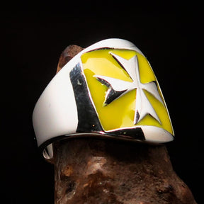 Order of Malta Ring - Yellow Cross Sterling Silver