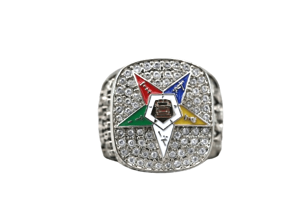 OES Ring  - Order Of The Eastern Star Sterling Silver - Bricks Masons