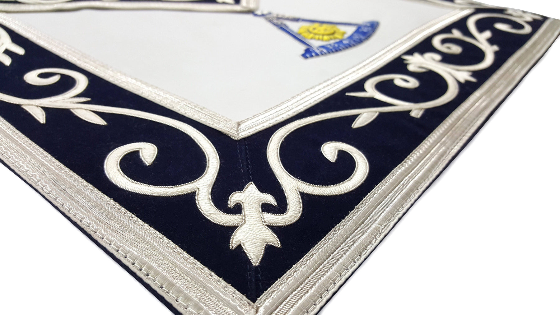 Past Master Blue Lodge Apron - Silk Threaded - Bricks Masons