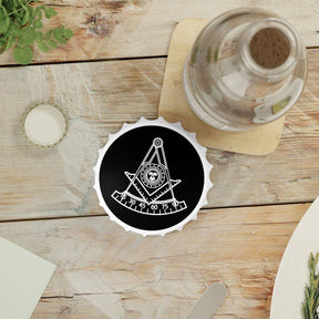 Past Master Blue Lodge Bottle Opener - Black & White - Bricks Masons
