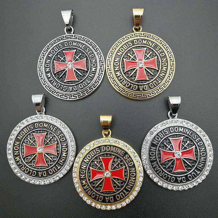 Knights Templar Commandery Necklace - Stainless Steel Gold/Silver