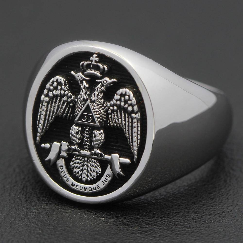 33rd Degree Scottish Rite Ring - Black Oval 925 sterling silver