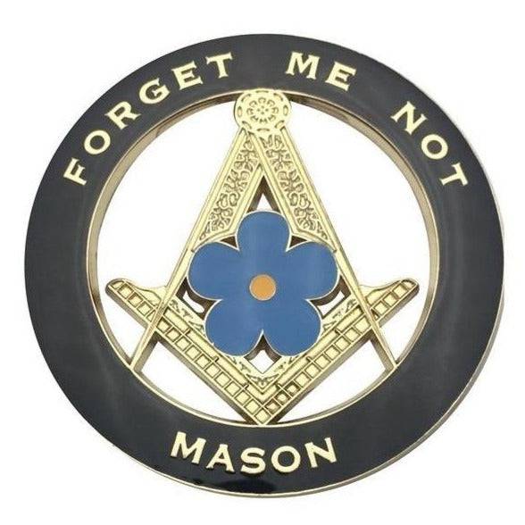 Master Mason Blue Lodge Car Emblem - Forget Me Not