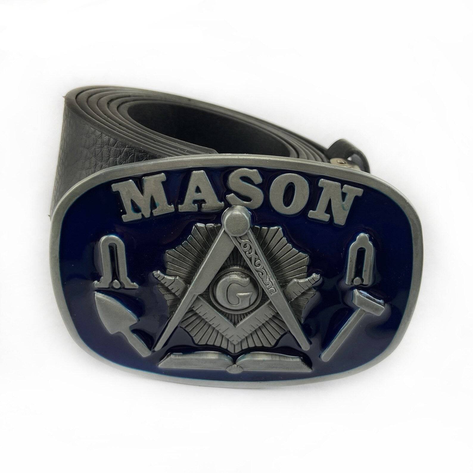 Master Mason Blue Lodge Belt - Square and Compass G