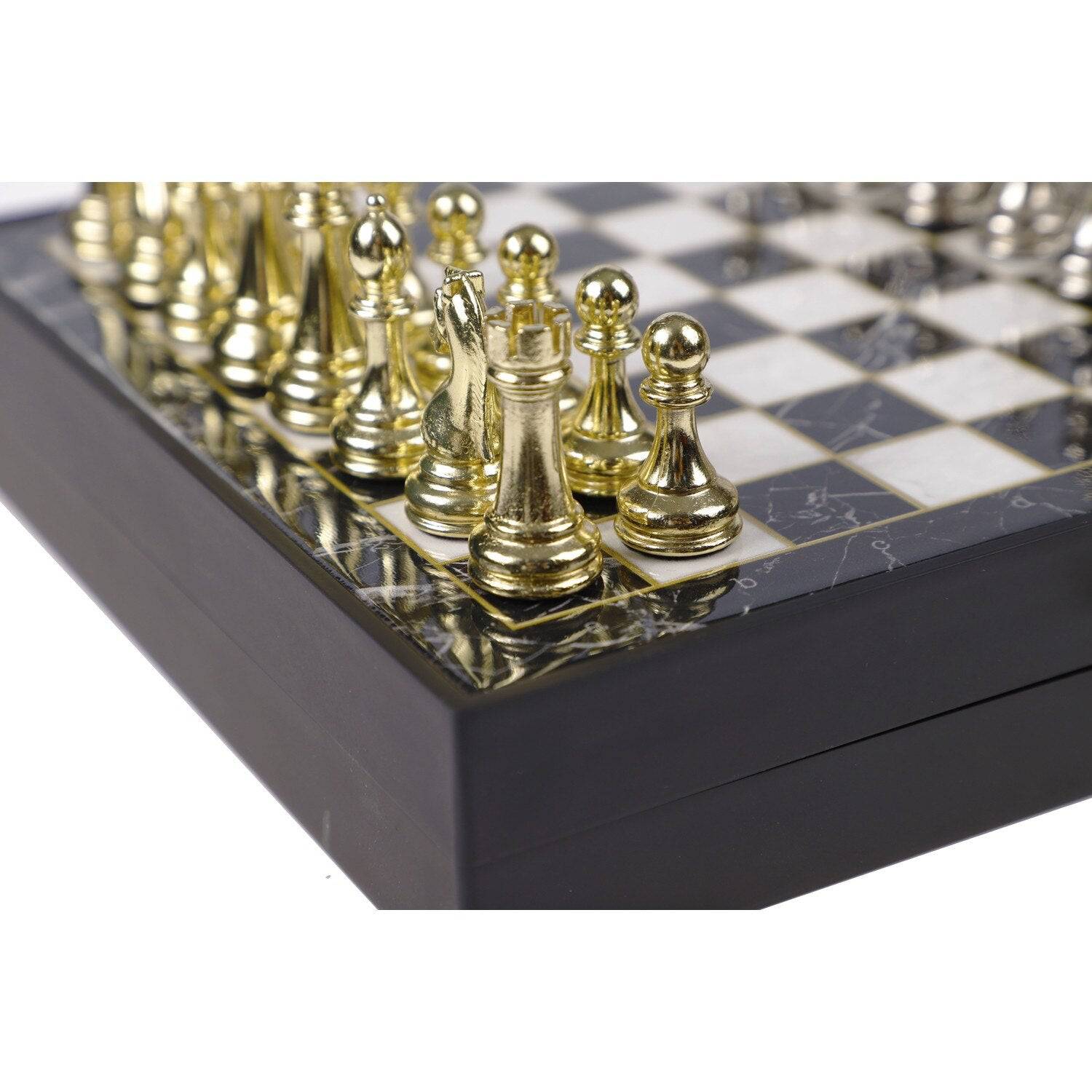 Personalized Marble Plated 20cm(7.87") Luxury Wood Chess Set