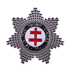 Knights Templar Commandery Lapel Pin - IN HOC SIGNO VINCES Silver