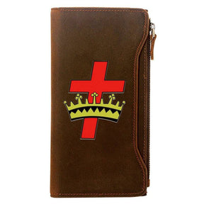 Knights Templar Commandery Wallet - Genuine Brown Leather