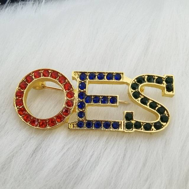 OES Brooch - Pearl Rhinestone