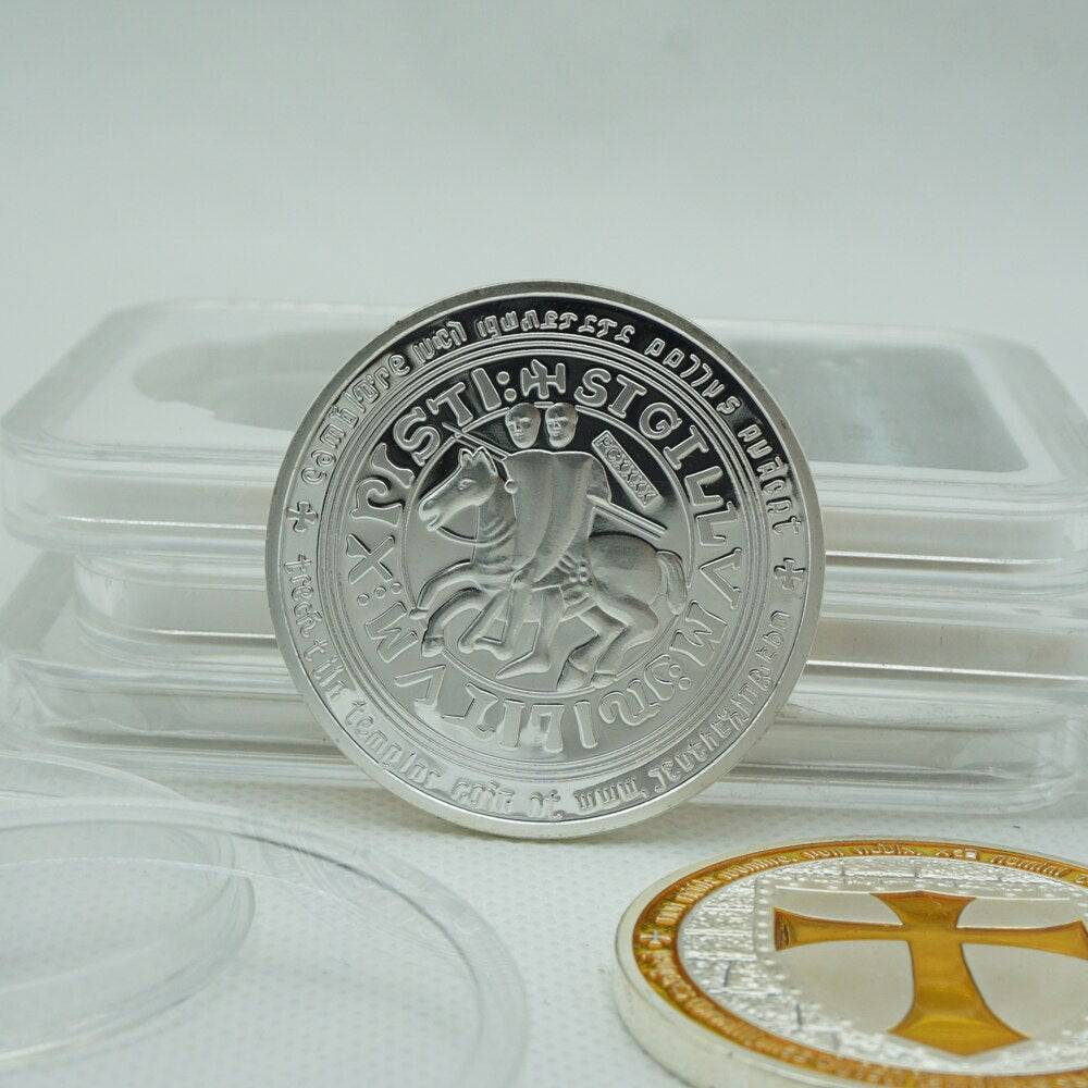 Knights Templar Commandery Coin - Crusader Cross Silver Plated