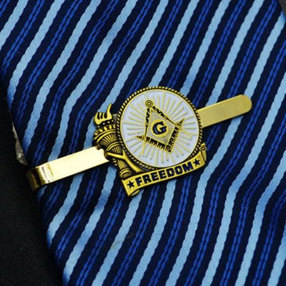 Master Mason Blue Lodge Tie Bar - Square and Compass G Freedom