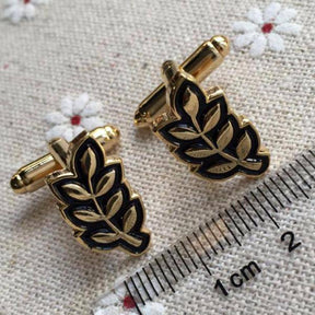 Masonic Cufflink - Sprig of Acacia Hiram Abiff Leaf