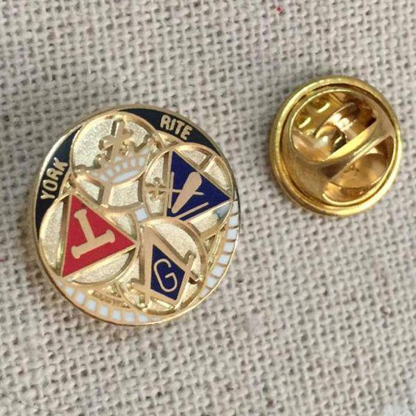 Blue Lodge / Royal Arch / Council / Knights Templar Commandery Lapel Pin - york rite tools 15MM